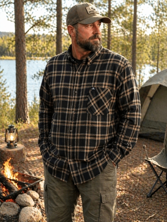 Mossy Oak Other - Mossy Oak Men's 3XL Plaid Button-Down Long Sleeve Shirt Cotton Outdoor